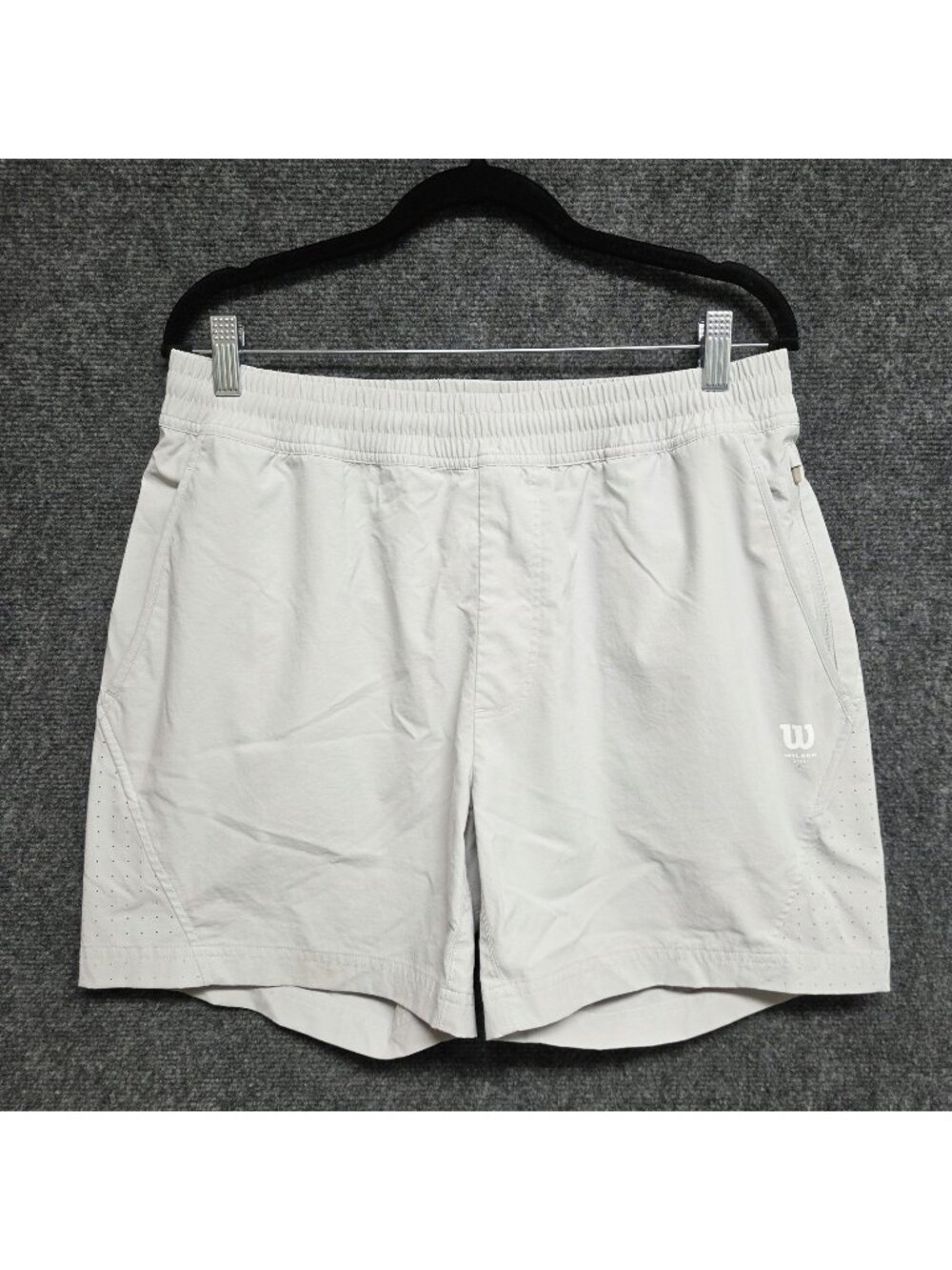 Wilson Shorts Mens Medium Light Gray Tiebreaker Tennis Short Unlined 6" Athletic